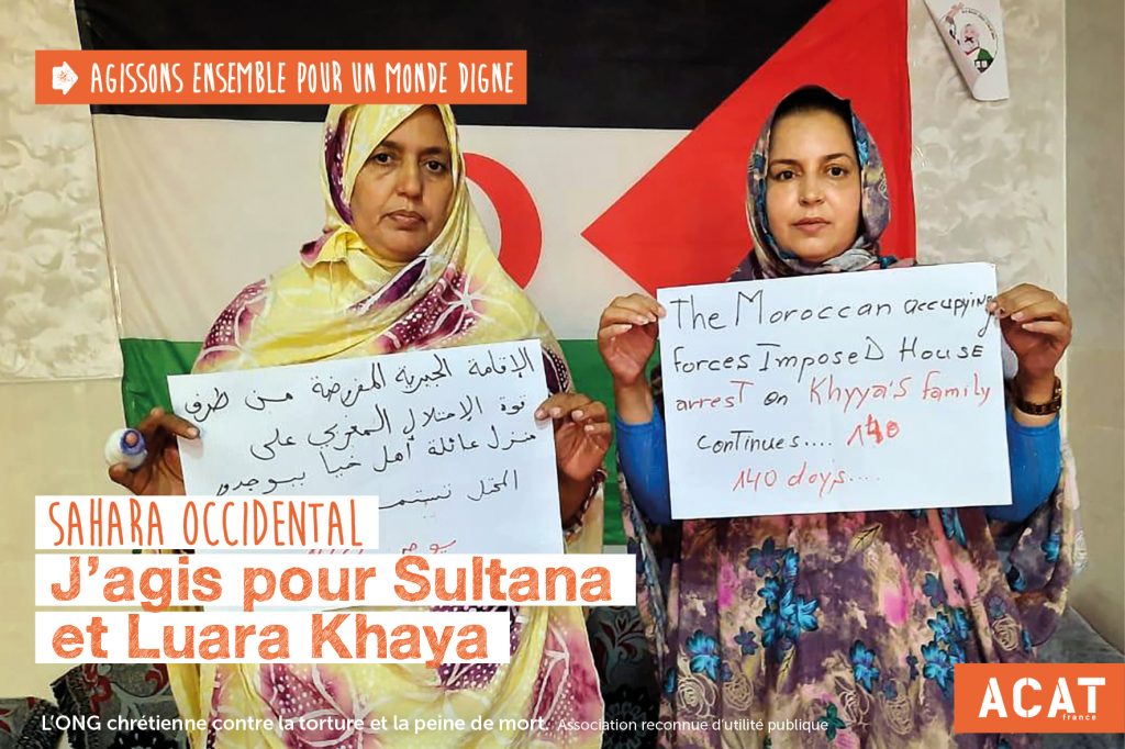 Depuis le 19 novembre 2020, Sultana et sa soeur Luara sont abusivement assignées à résidence en raison de leur engagement pour la défense des droits des Sahraouis. Elles ont été sexuellement agressées par les forces marocaines à différentes reprises.