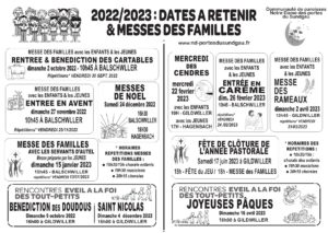 2022-2023- Dates à retenir