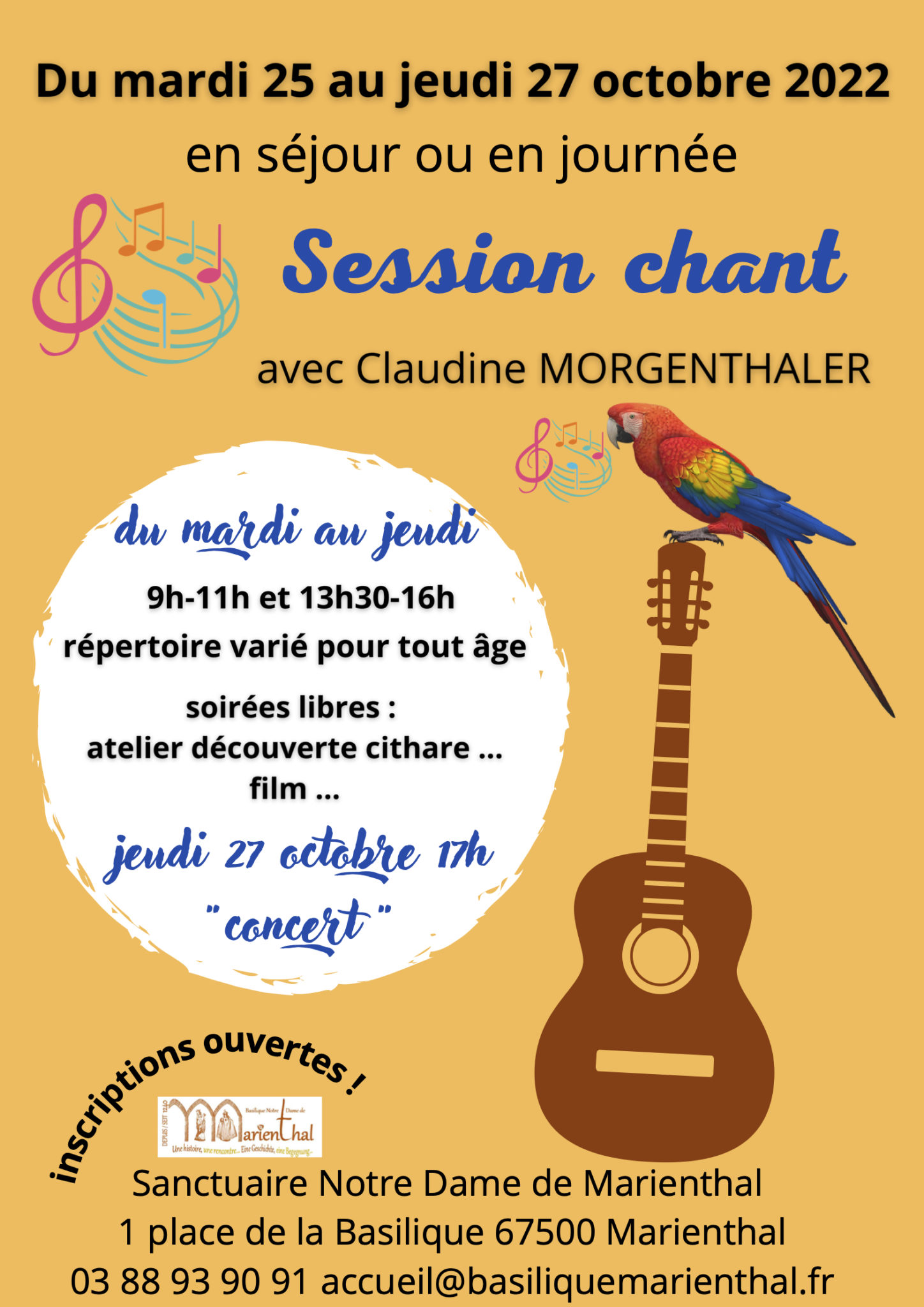 Affiche de la session Chant de Marienthal